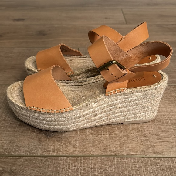 Soludos Minorca Leather Espadrille Platform Sandals size 8.5 - Picture 4 of 7